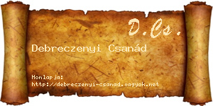 Debreczenyi Csanád névjegykártya