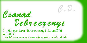 csanad debreczenyi business card